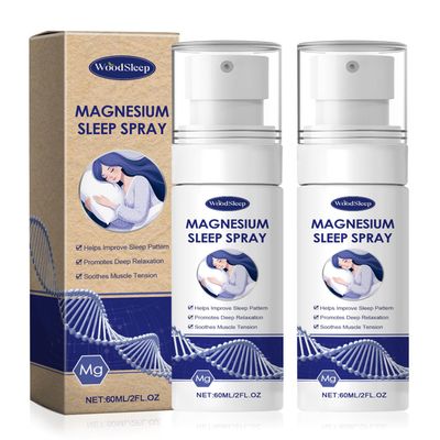 2Pcs Magnesium Oil Spray-Pure Organic Natural Magnesium Oil Bottle,Skin Body Natural Magnesium Oil Spray,Magnesium Oil Spray for Soothing Relief Relaxation and Better Sleep
