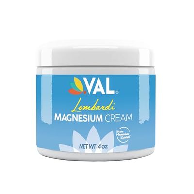 VAL Lombardi Magnesium Lotion Nighttime Zechstein Magnesium Chloride Cream Hydrating Fast-Absorbing Topical Magnesium for Feet, Legs, Arms Chest USA Made 4oz