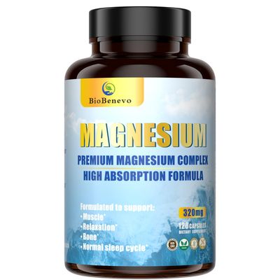 5-in-1 Magnesium Supplement 320mg of Magnesium Glycinate, Malate, Citrate Support for Sleep, Muscle Relaxation, and Energy Metabolism High Absorption Vegan, Non-GMO 120 Capsules