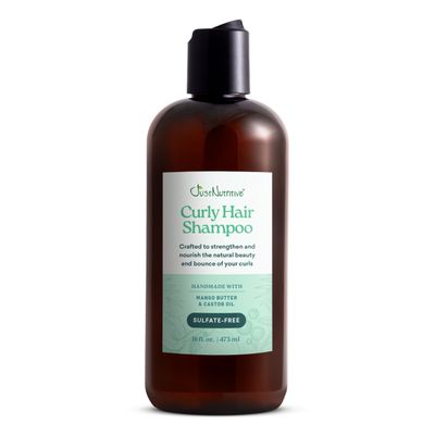 Just Nutritive Shampoo for Curly Hair Sulfate-Free, Hydrating, Frizz Control, Curl Enhancing, Natural Moisturizing Shampoo for Curly, Wavy, and Textured Hair with Aloe Vera Coconut Oil - 16 Fl Oz.