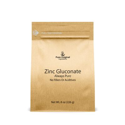 Pure Original Ingredients Zinc Gluconate (8 oz) Dietary Supplement, Always Pure, No Fillers Or Additives