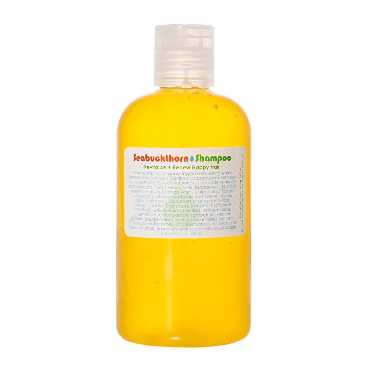 LIVING LIBATIONS - Organic Seabuckthorn Shampoo Natural, Wildcrafted Clean Beauty (8 fl oz 240 ml)