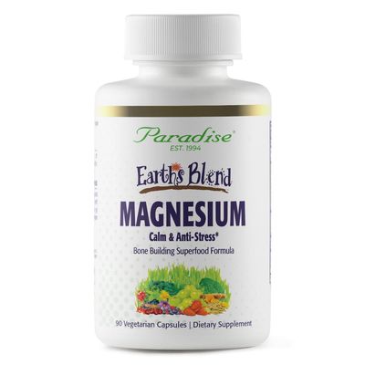 Paradise Herbs Earth&#39;s Blend Magnesium Supplement, Support Stress Relief, Sleep, Heart Health, Nerves, Muscles, Vegan, Non-GMO, Gluten Free, 90 Vegetarian Capsules