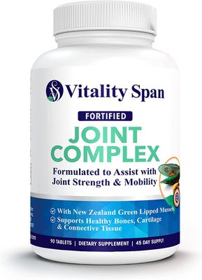 Vitality Span Advanced Joint Support and Relief, Antioxidants, Vitamins, Zinc, Copper and Green Lipped Mussel Extract, Made in USA, 90 Vegetable Tablets