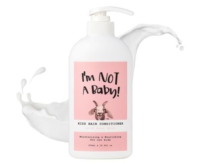 I&#39;m NOT A Baby! Kids Hair Conditioner, Dermatologist Tested, Allergen-Free, Zero Silicon, Goat Milk Shea Butter, PETA Cruelty-Free, Gentle, 16.9 Fl Oz