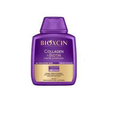 All Hair Types Bioxsine Bioxcin Collagen Biotin Extra Volume Plump Bigger, Stronger, Thicker Shampoo 300 Ml - 10.14 fl oz