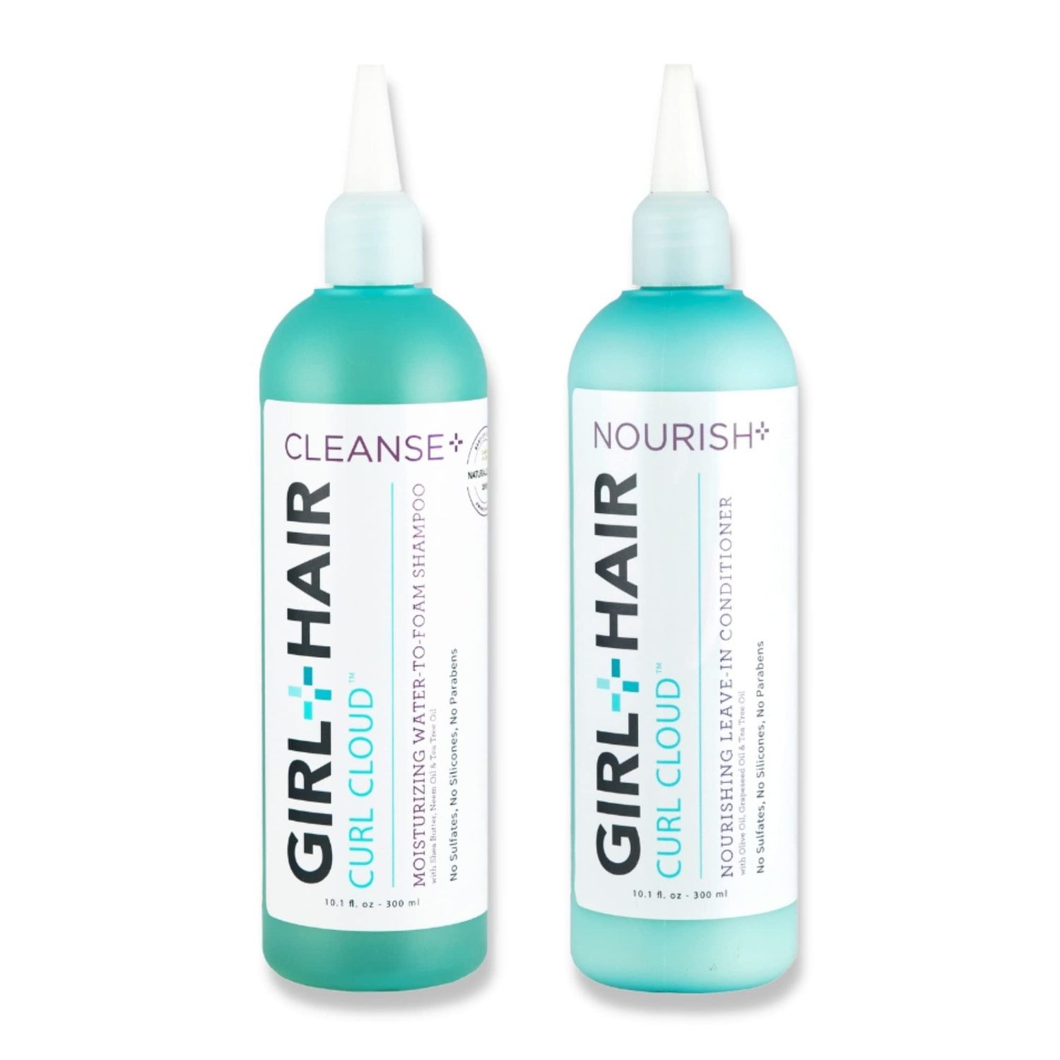 GIRLHAIR Shampoo and Conditioner Set (2x 10.1 fl.oz.300 ml) - Moisturize and Hydrate Dry Hair and Scalp, Boost Shine, Reduce Itch and Frizz - No Silicones, Parabens or Sulfates, Color Safe, Vegan