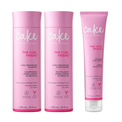 Cake Beauty Curl Friend Curl Defining Shampoo, Conditioner Cream Set - Avocado Argan Oil Curly Hair Products - Anti-Frizz, Cruelty Free Vegan Gift Set