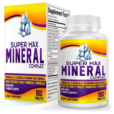 3-Month Multimineral Supplement (Iron Free) Natural Multiminerals High-Potency Multi Mineral Supplements All-in-1 Minerals Formula Mineral Complex Pills Bulk Savings 90-Day Supply 180 Tablets
