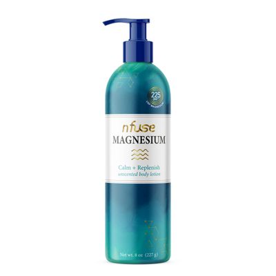 nfuse Natural Magnesium Body Lotion Mg Delivery Technology Pure Magnesium Chloride U.S.P. Fragrance Free - Unscented: Calm Replenish - 8 oz