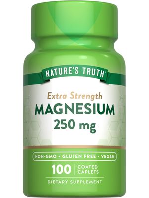 Nature&#39;s Truth Magnesium Supplement 250 mg 100 Caplets Vegan, Non-GMO Gluten Free
