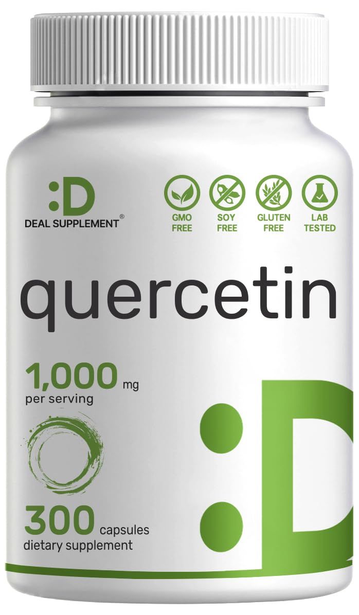 DEAL SUPPLEMENT Quercetin 1,000mg Per Serving, 300 Capsules - Healthy Immune Support Supplements, High Bioavailable Flavonoids, Natural Antioxidant - Non-GMO, Soy Free, No Gluten