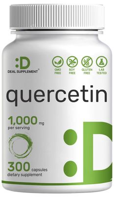 DEAL SUPPLEMENT Quercetin 1,000mg Per Serving, 300 Capsules - Healthy Immune Support Supplements, High Bioavailable Flavonoids, Natural Antioxidant - Non-GMO, Soy Free, No Gluten