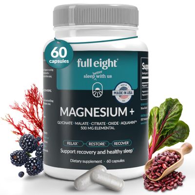 Magnesium Glycinate Complex 500MG Elemental - High Potency Magnesium Mineral Supplement for Sleep, Muscle Function, and Calmness - Includes Malate, Citrate, Oxide - Support Restful Sleep - 60 Caps
