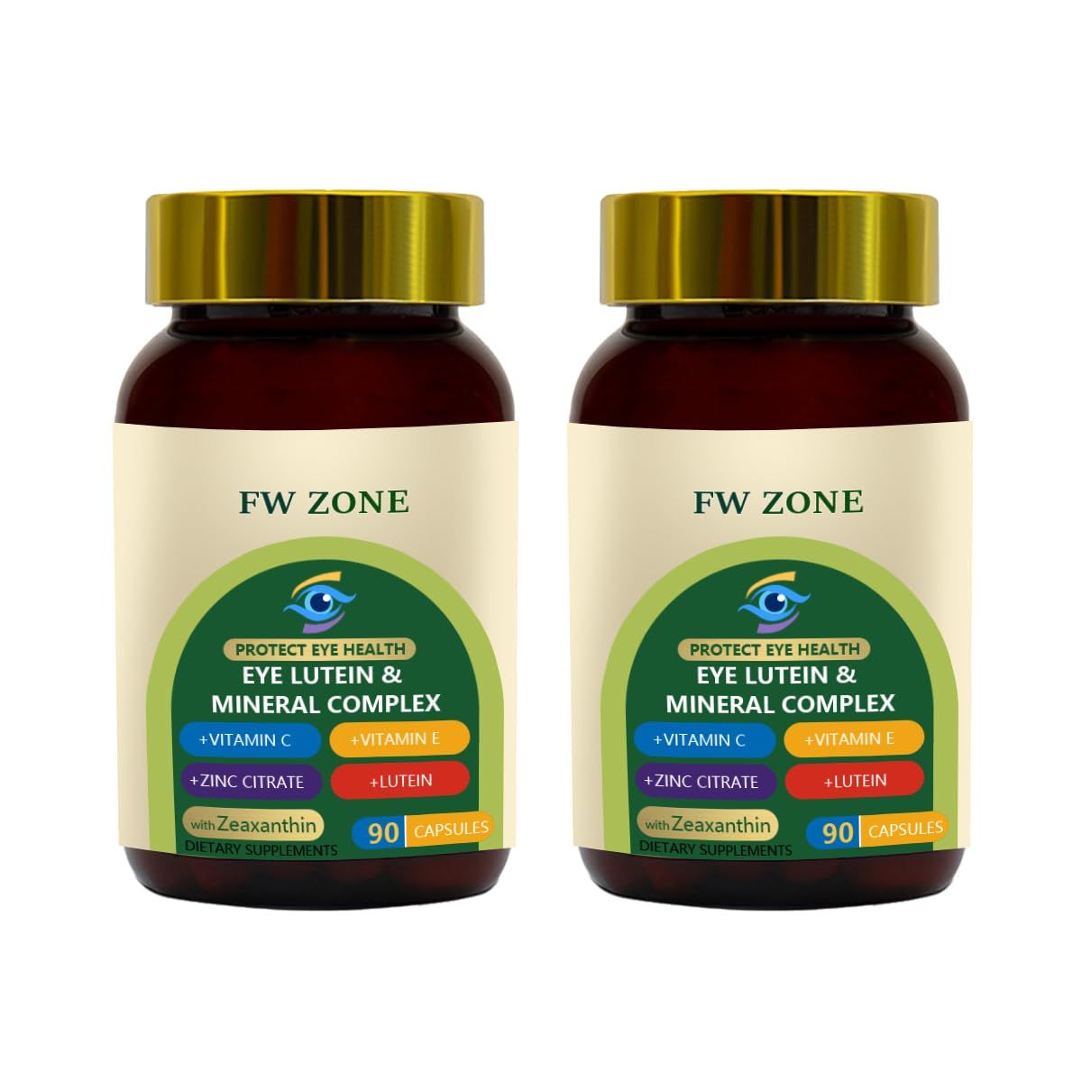 Eye Health Supplement with Lutein, Zinc, Vitamins CE, Zeaxanthin, Omega 3 for Macular Health and Dry Eye,90 Tablets (2)