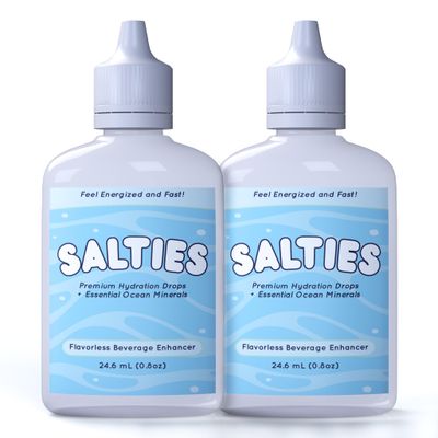 SALTIES Electrolyte Drops l Unflavored Electrolyte Drip Drops Trace Mineral Drops with Magnesium, Potassium, and Sodium Sugar-Free Made in Utah, US