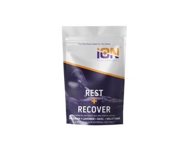 iON Rest Recover Bath Soak wLavender Melatonin Rest and Recover with Valerian Root, Frankincense, Magnesium 16 Oz Crafted for Athletes