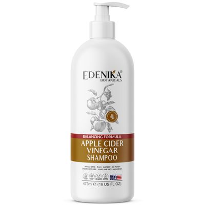 Apple Cider Vinegar Shampoo, Daily Clarifying Detox, pH Balance, Itchy Scalp Relief, Cleanses Dandruff Buildup, Adds Shine Volume, for Oily Hair - 16 fl oz