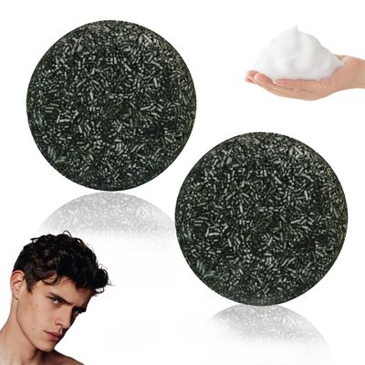 DuoZeng 2PCS Black Shampoo Bar Soap,Moisturizing Gray Hair Reverse Soap Bar,Natural Hair Darkening Grey Hair Coverage Shampoo Bar Soap for Men Women