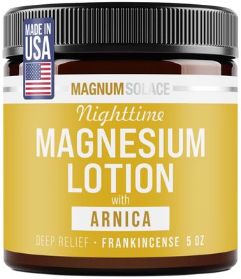 Nighttime Magnesium Lotion with Arnica - Soothing Relief Relaxation, Highly Concentrated Magnesium for Muscles Joints - Apply to Legs or Feet Before Bed - Skin-Friendly