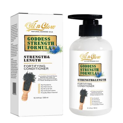 OilnGlow - Natural Hair Growth Conditioner with Black Cumin Seeds and Castor Oil - Strengthening Moisturizing Conditioner for Hair Loss, Thinning, Damaged, Dry, Frizzy - Fragrance Free, 10 Fl Oz
