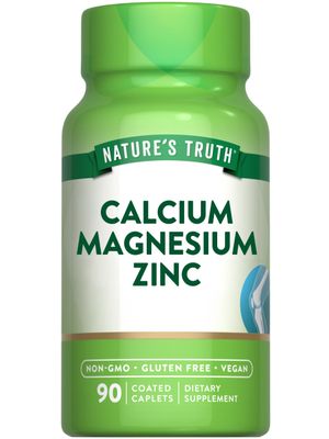 Nature&#39;s Truth Calcium Magnesium Zinc 90 Coated Caplets Vegan, Non-GMO, and Gluten Free Supplement