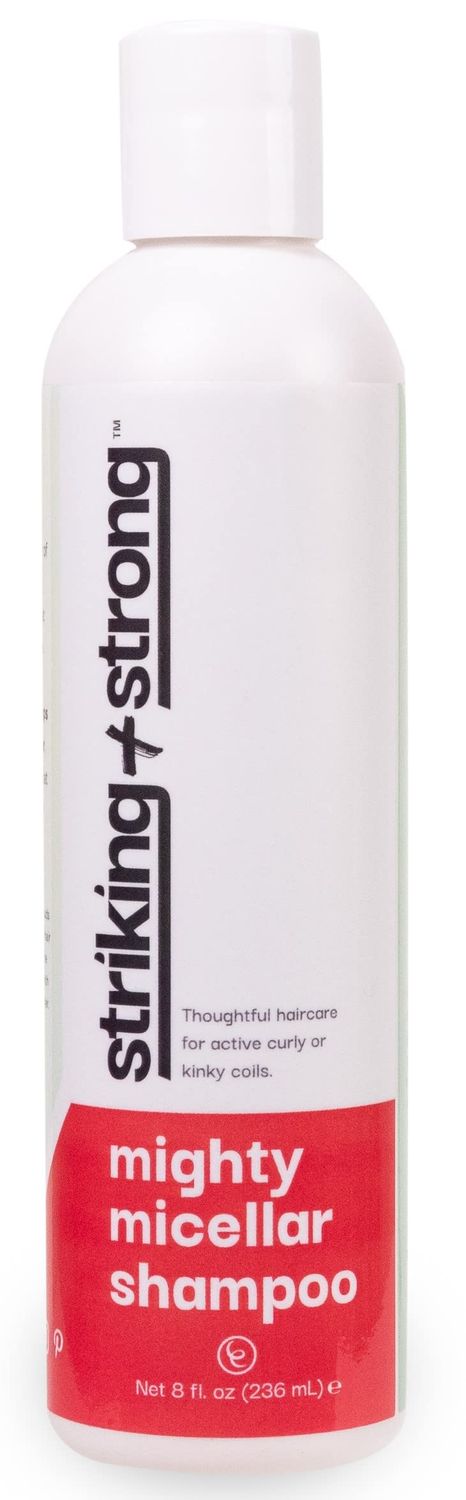 Striking Strong Mighty Micellar Shampoo for Curly, Coily, Wavy Hair Natural Ingredients Sulfate Paraben Free 8oz