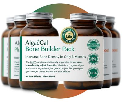 ALGAECAL - Bone Builder Pack for Bone Density, Clinically Supported Plant Based Calcium Supplements Strontium, Vitamins K2, D3, Magnesium 16 Minerals, 3-Month Supply, Made in USA