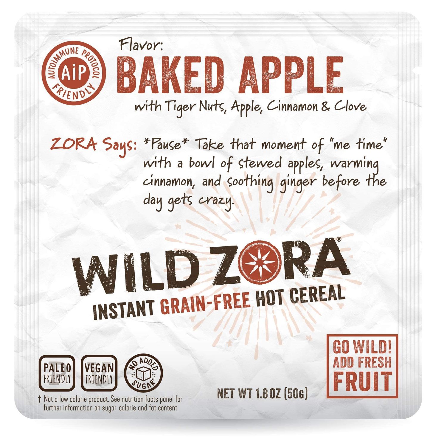 Wild Zora - Instant Grain-Free Hot Cereal - AIP Baked Apple (5-Pack)