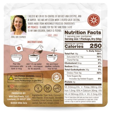 Wild Zora - Instant Grain-Free Hot Cereal - AIP Baked Apple (5-Pack)
