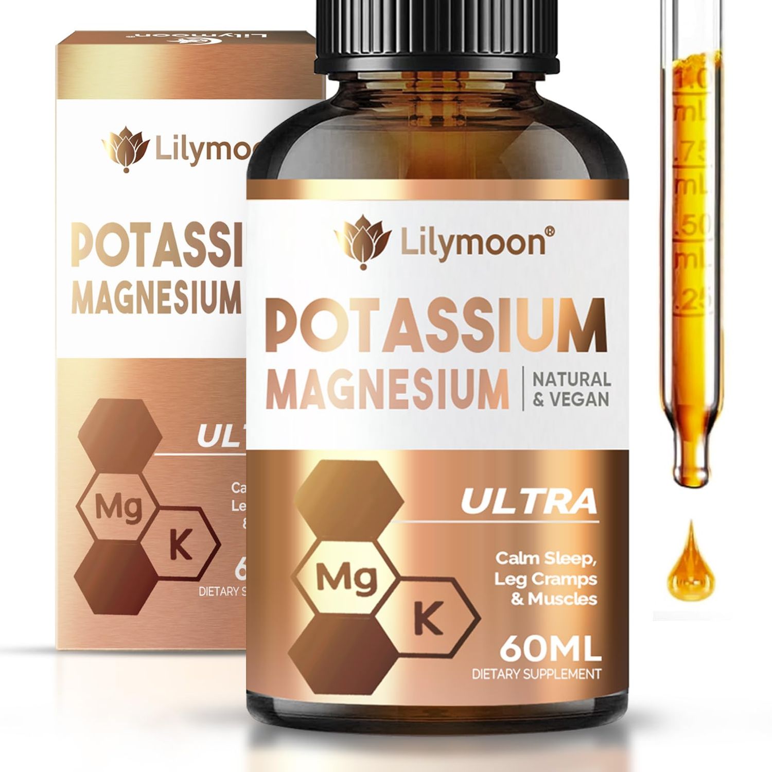 Potassium Magnesium Supplement, Potassium Supplement Magnesium Supplement Blend for Leg Cramps, Boost Muscles Energy Spend a Cosy Nights, Potassium Magnesium Drops to Strengthen Overall Health