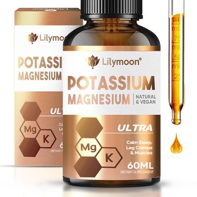 Potassium Magnesium Supplement, Potassium Supplement Magnesium Supplement Blend for Leg Cramps, Boost Muscles Energy Spend a Cosy Nights, Potassium Magnesium Drops to Strengthen Overall Health