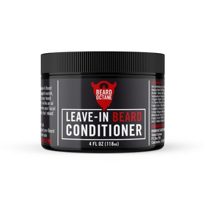 Beard Octane: Neutral Leave In Beard Conditioner wArgan Aloe Vera - 4 oz - Unscented - Soften Moisturize Damaged Beards - Made in USA