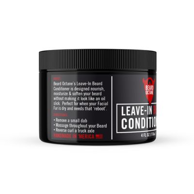 Beard Octane: Neutral Leave In Beard Conditioner wArgan Aloe Vera - 4 oz - Unscented - Soften Moisturize Damaged Beards - Made in USA