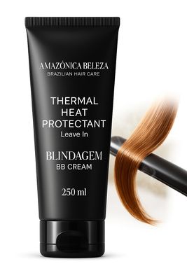 AMAZ NICA BELEZA AMABELLE Blindagem Hair Leave-in Cream, Thermal Heat Protector Cream, Preventing Damage Seasonal Changes, Daily Use, 8.4 Oz