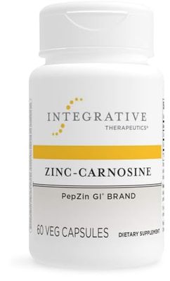 Integrative Therapeutics Zinc-Carnosine - PepZin GI Brand Supplement with Zinc-Carnosine - GI Tract Support - Gluten Free Vegan - 60 Capsules