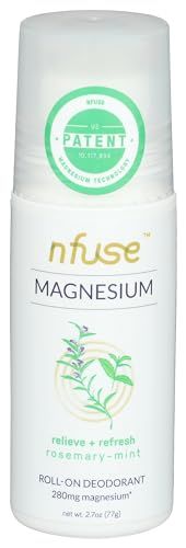 nfuse Natural Magnesium Roll-on Deodorant - Patented Magnesium Delivery Technology - Aromatherapeutic Essential Oils - Rosemary Mint: Relieve Refresh