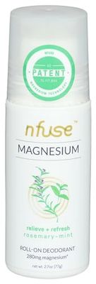 nfuse Natural Magnesium Roll-on Deodorant - Patented Magnesium Delivery Technology - Aromatherapeutic Essential Oils - Rosemary Mint: Relieve Refresh