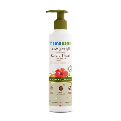 Mamaearth Kerala Thaali Hair Shampoo for Thick Long Hair with Hibiscus, Shikakai, Amla, Flaxseed Ready To Use Thali Gently Cleanses with 12 Potent Herbs 8.45 Fl Oz250 ml