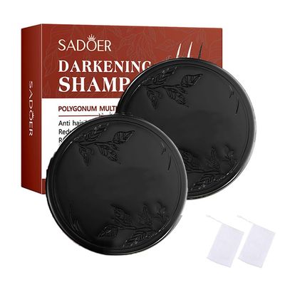Darkening Shampoo Bar, Polygonum Multiflorum Black Hair Soap, Natural Bar Shampoo for Women Men, Nourishing and Moisturizing (2PCS)