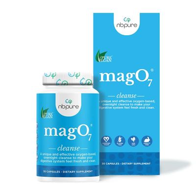 nbpure MagO7 - Natural Colon Cleanse Detox - Occasional Constipation Relief, Stool Softening, Bloating Support for Men Women - Ozonated Magnesium Oxide, 30 Capsules