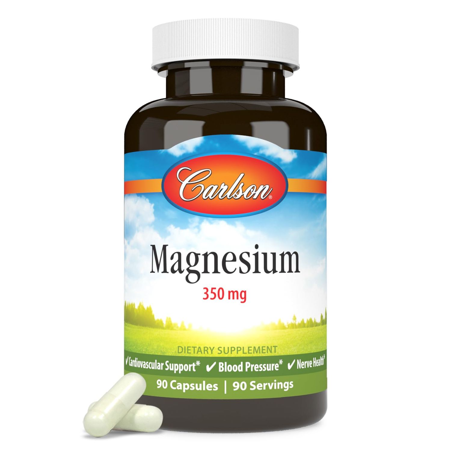 Carlson Magnesium 350 mg Muscle Function Nerve Health - 90 Capsules