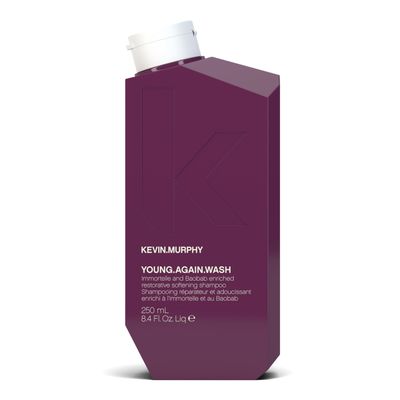 KEVIN.MURPHY YOUNG.AGAIN.WASH - Moisturising Anti-Ageing Shampoo - For Ageing, Damaged Brittle Hair - Hair Repair - Amino Acids Lotus Flower Extract - Sulphate Paraben Free - 250 mL 8.4 fl oz