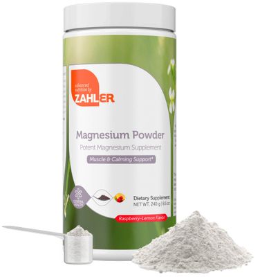 Zahler Magnesium Supplement Powder - Calm Magnesium Powder Mix for Water Liquid Beverages - Potent Magnesium Citrate with Best Tasting Raspberry Lemon Flavor - Kosher Magnesium Drink Powder 8.5 Oz