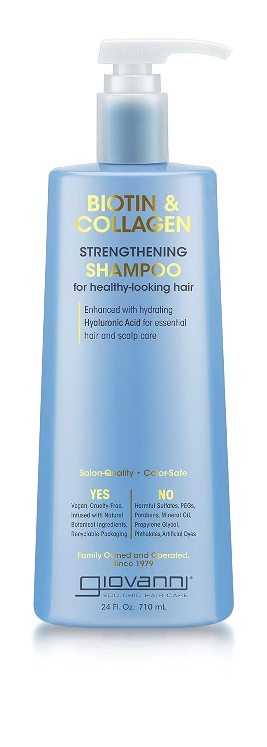 GIOVANNI Biotin Collagen Shampoo - Strengthening Shampoo, Vegan, Cruelty-Free, Infused with Natural Botanical Ingredients, Salon-Quality, Color-Safe, For Healthy-Looking Hair - 24 Oz