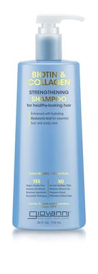 GIOVANNI Biotin Collagen Shampoo - Strengthening Shampoo, Vegan, Cruelty-Free, Infused with Natural Botanical Ingredients, Salon-Quality, Color-Safe, For Healthy-Looking Hair - 24 Oz