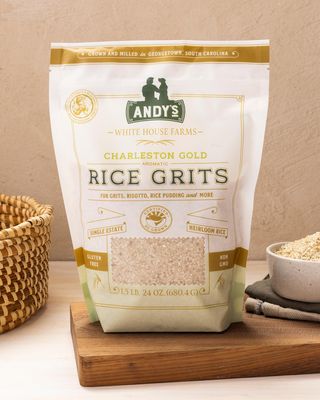 Andy s Charleston Gold Rice Grits by White House Farms Gluten Free Non GMO Sugar Free, Aromatic Harvested in The USA 1 Pack 24 Oz (1.5lb)