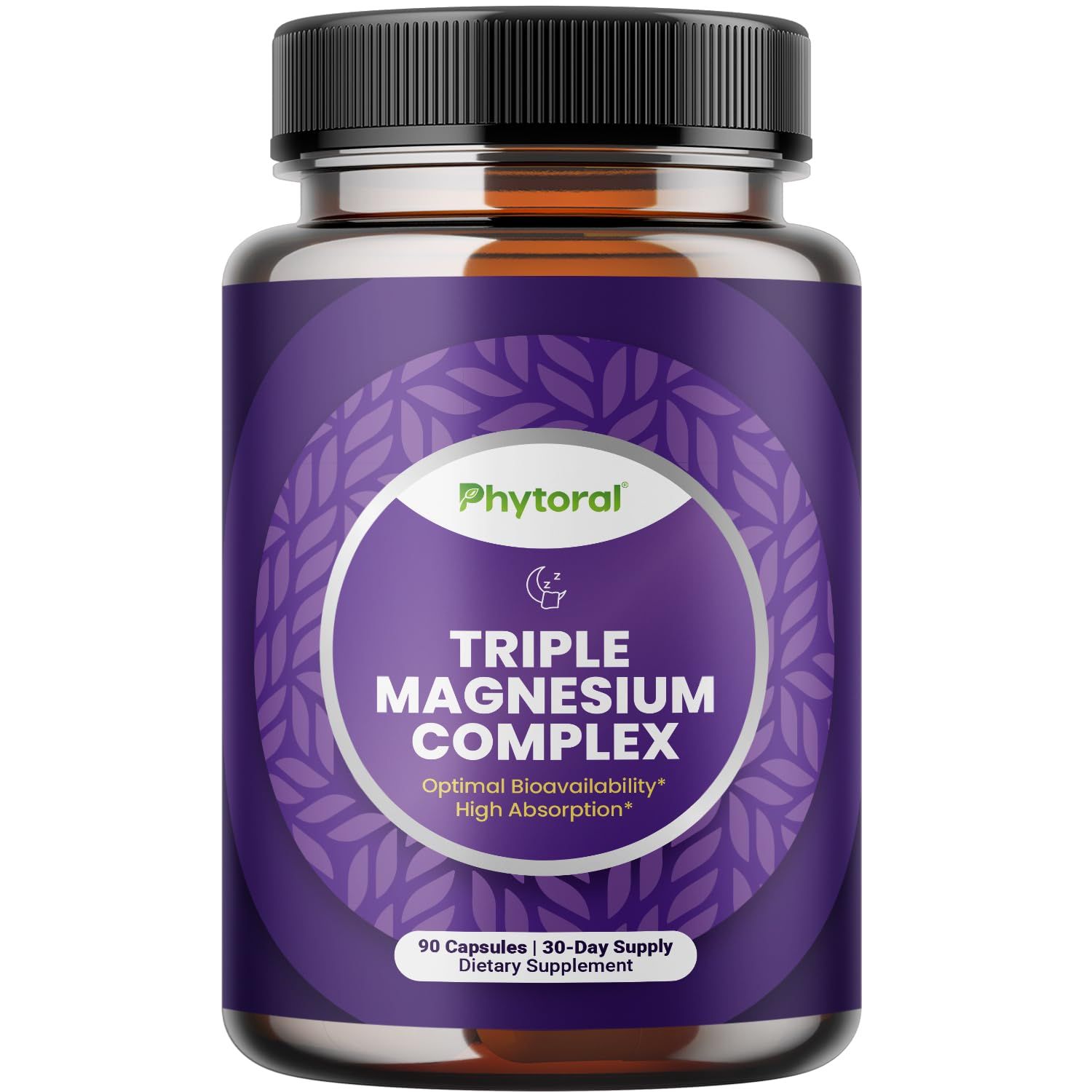 Highly Potent Magnesium Complex Capsules - Triple Magnesium Blend with Taurate Glycinate and Malate - 400mg Supplement Supports Relaxation Overall Wellness Non-GMO Vegan 90 Capsules
