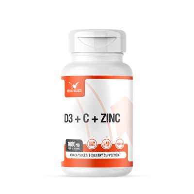 Integral Wellness - Vitamin Complex wVitamin D3, C, K2 and Zinc (100 Capsules) - Filler Free, 3rd Party Tested, Clinically Dosed, Bioavailable Forms