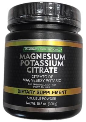 Plantimex Magnesium Potassium Citrate Powder 10.5 oz (300 g) CITRATO DE MAGNESIO Y POTASIO Dietary Supplement